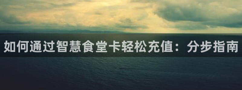 尊龙网站手机下载：如何通过智慧食堂卡轻松充值：分步指南